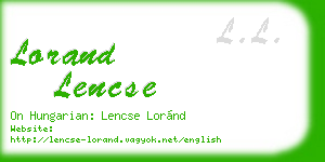 lorand lencse business card